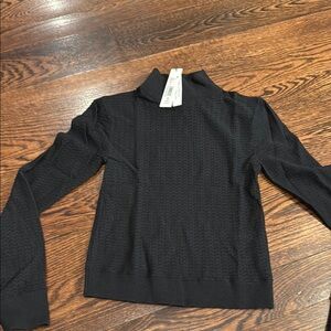 Alice + Olivia Black Textured Knit Top